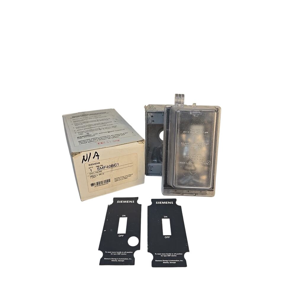 New SIEMENS SMF40BC1 Enclosure With Weatherproof Cover NEMA 4, 3R/12